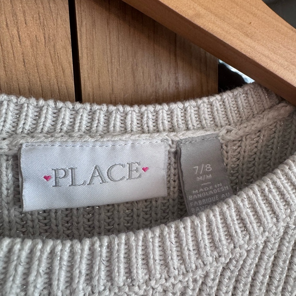 The Children’s Place Girls Pink & Blue Striped Sweater Size 7/8 Cozy Knit - Picture 5 of 7